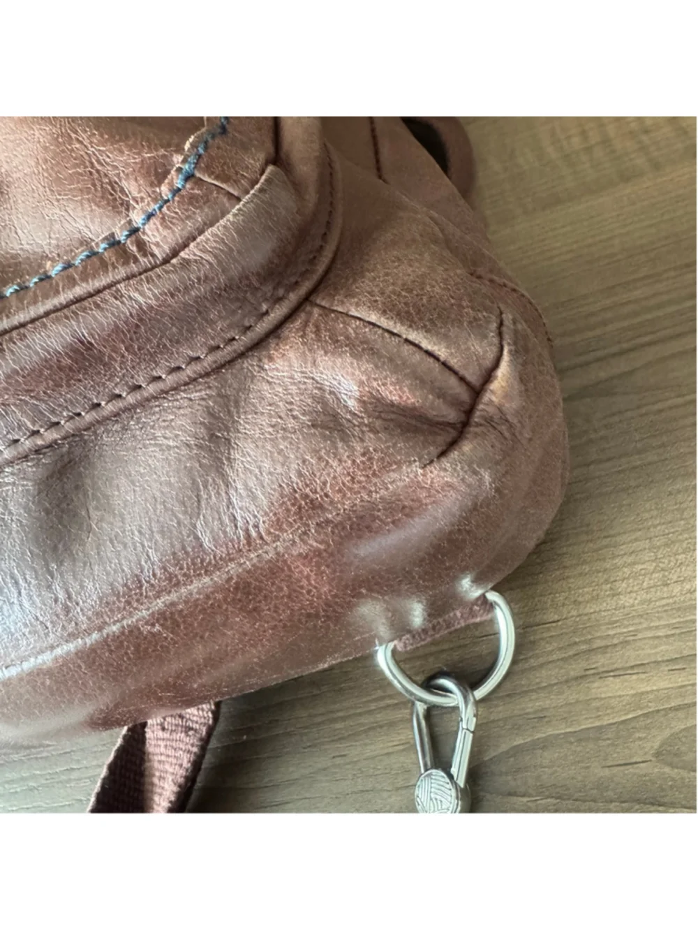 The Sak Brown Leather Distress Convertible Backpack Boho Crossbody Bag Foldover